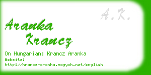 aranka krancz business card